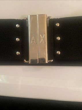 A|X Black Stretch Belt with Silver Logo Buckle